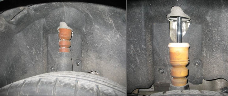 奥迪减震器冷车响热车不响,奥迪车减震缓冲胶坏了什么现象