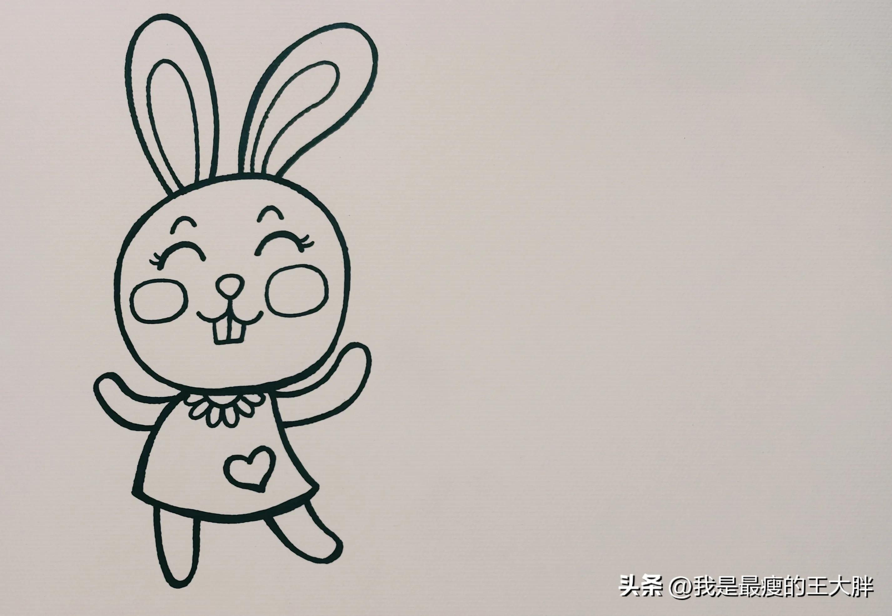 情景简笔画，动物简笔画。春天来了，小兔子和蜗牛去踏青儿童画