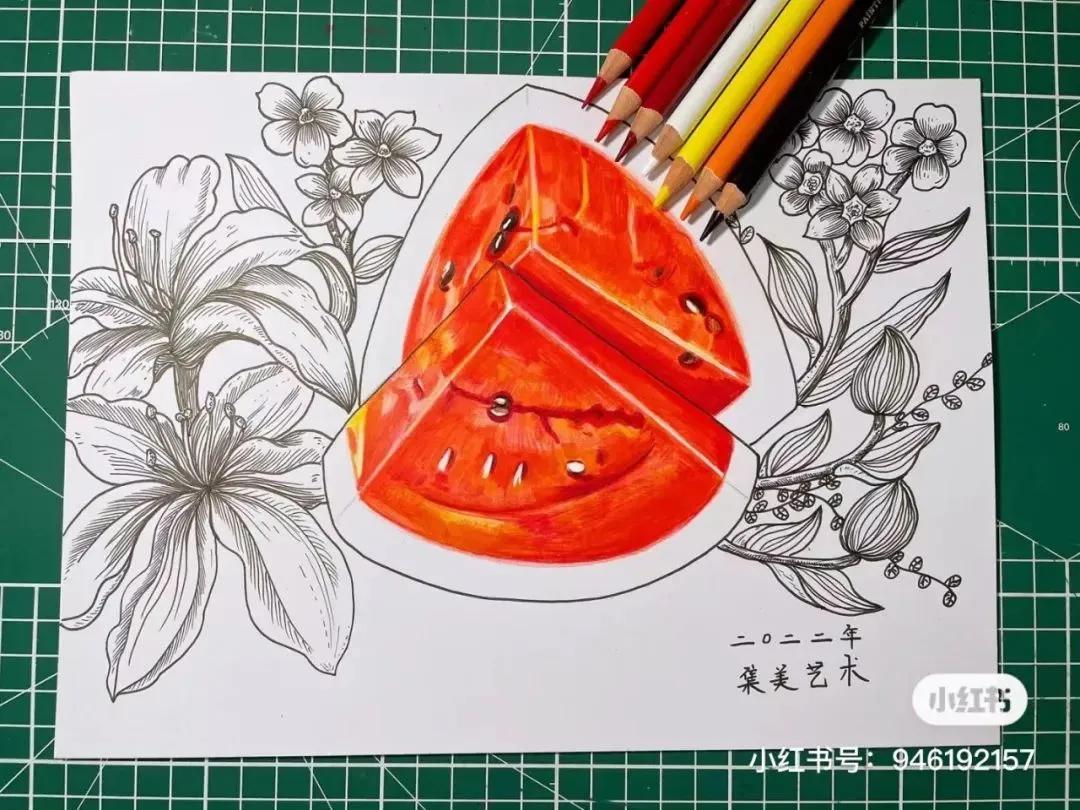 彩铅画出马克笔的效果,彩铅马克笔混合画