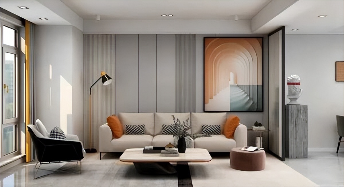 沙发墙怎么出效果不占空间,沙发背景墙太长如何在一边留白