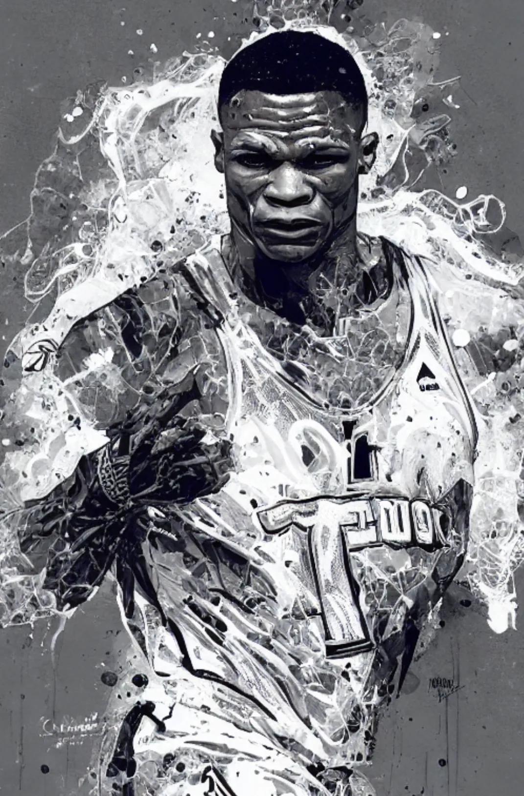 球星素描,球星的ai绘画