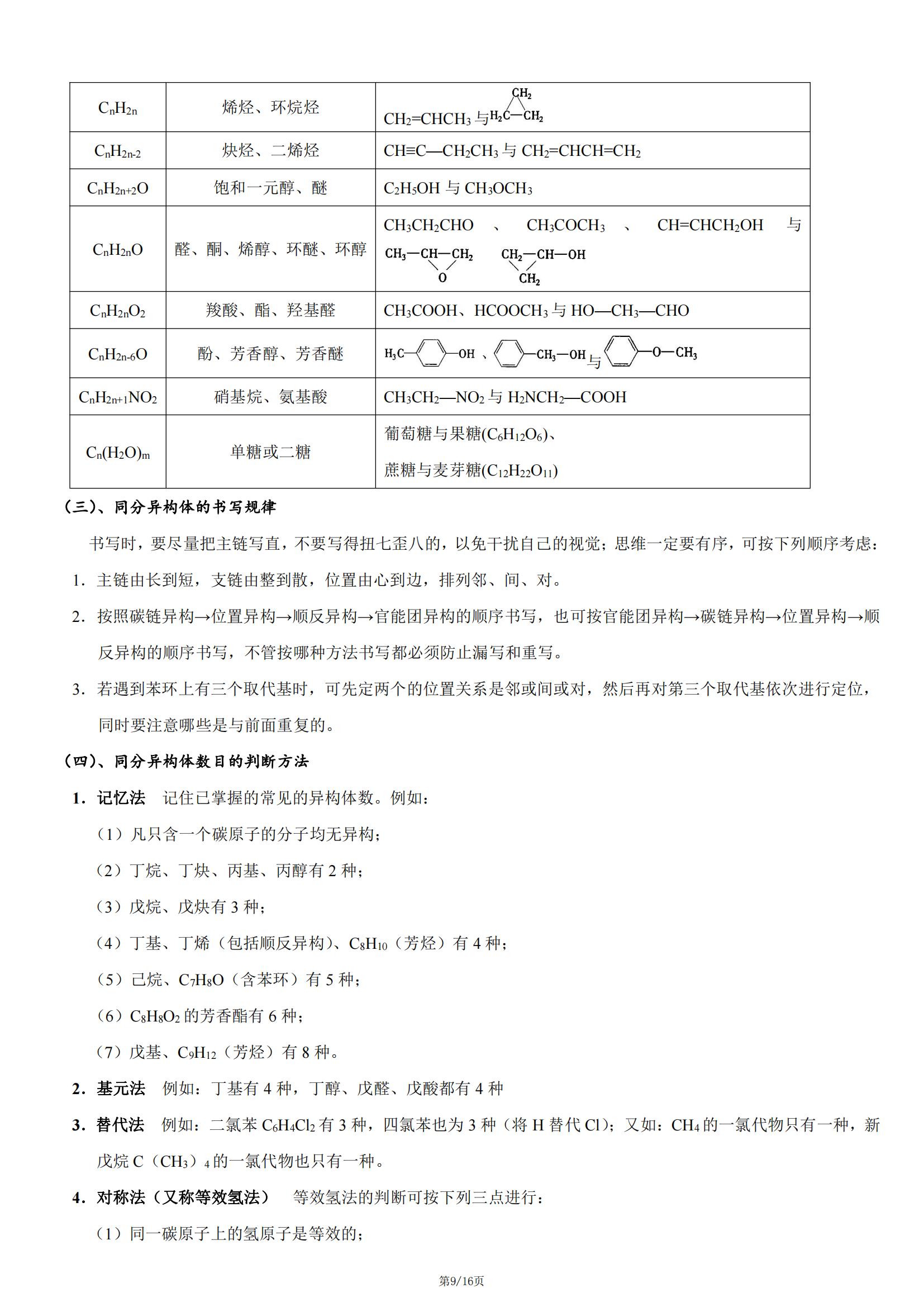 高中有机化学必背知识,有机化学基础知识点总结高中