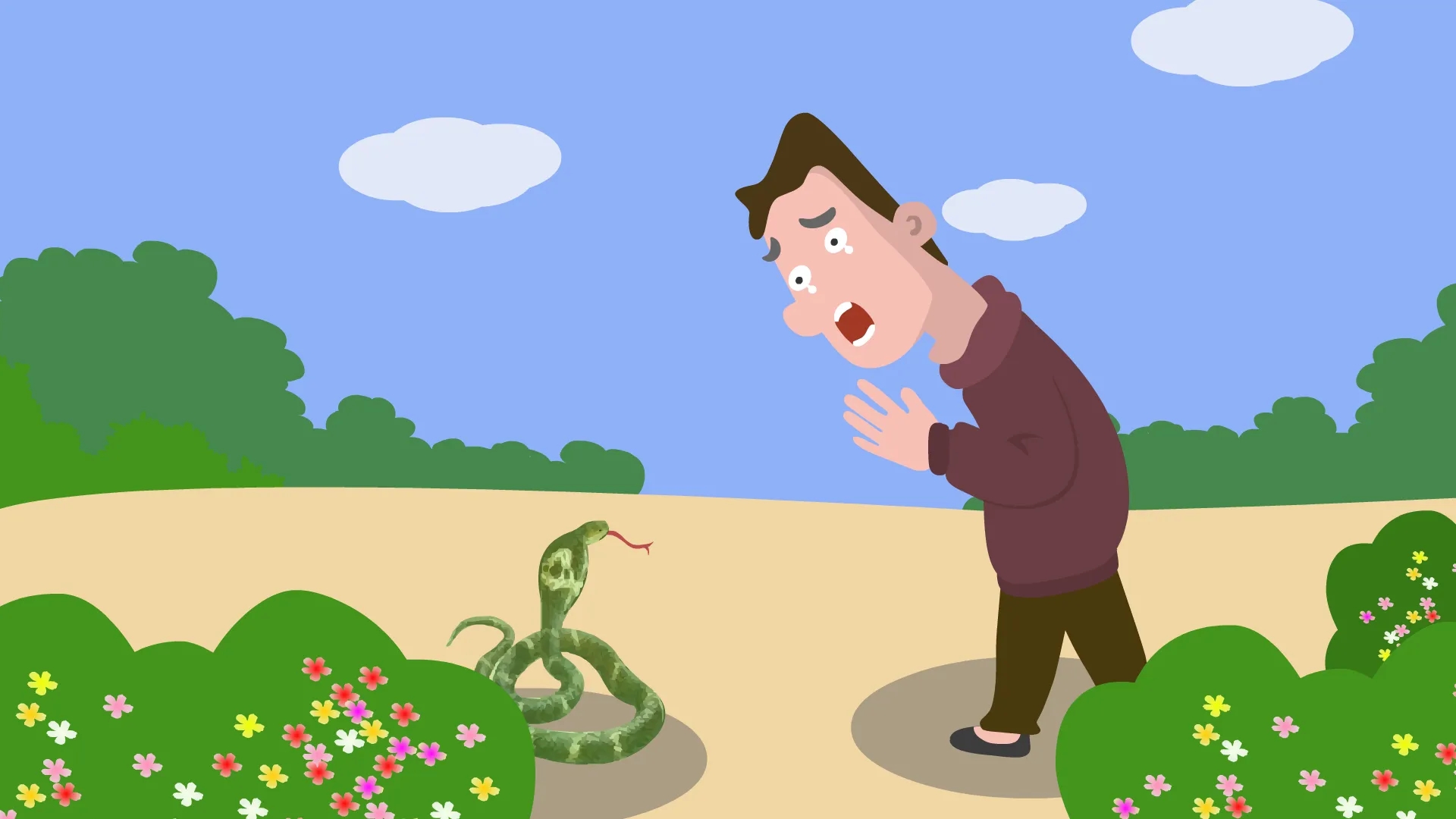 男子把狗吓尿,男子遇到怪物被吓尿