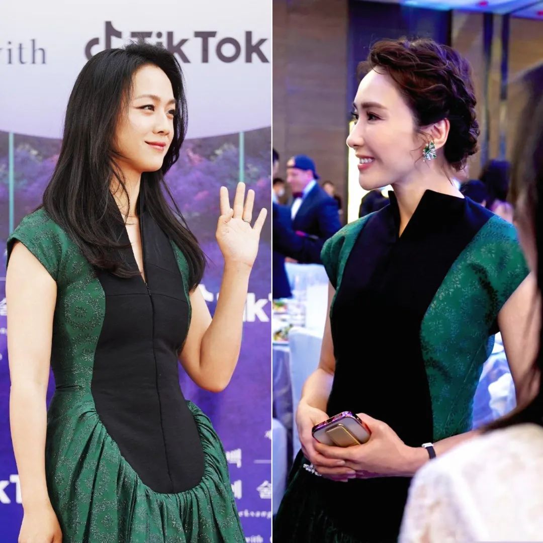 郭晶晶巩俐与明星合影,郭晶晶张曼玉合影