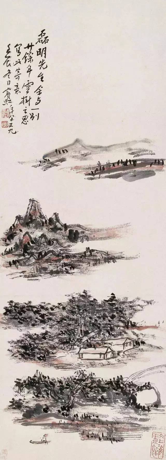 黄宾虹早期山水画的作品欣赏,黄宾虹经典作品13幅欣赏及技法