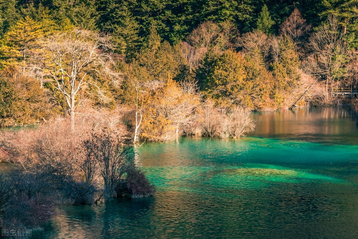 九寨沟风景图，一个字“太美了”