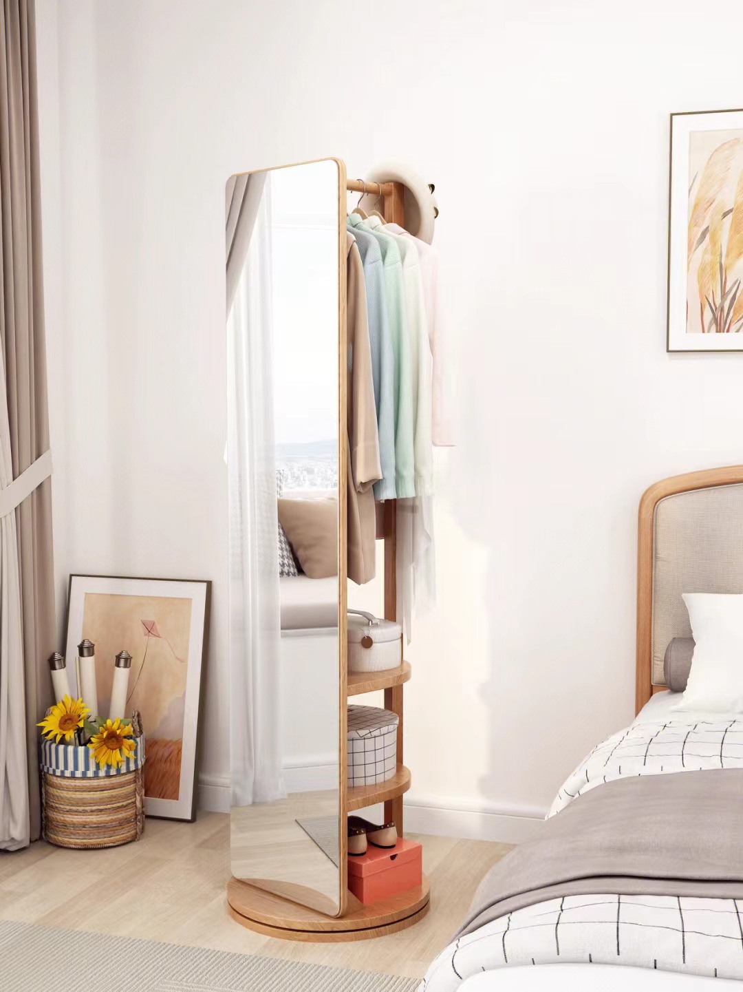 穿衣镜衣架一体小户型,小户型客厅带穿衣镜衣架