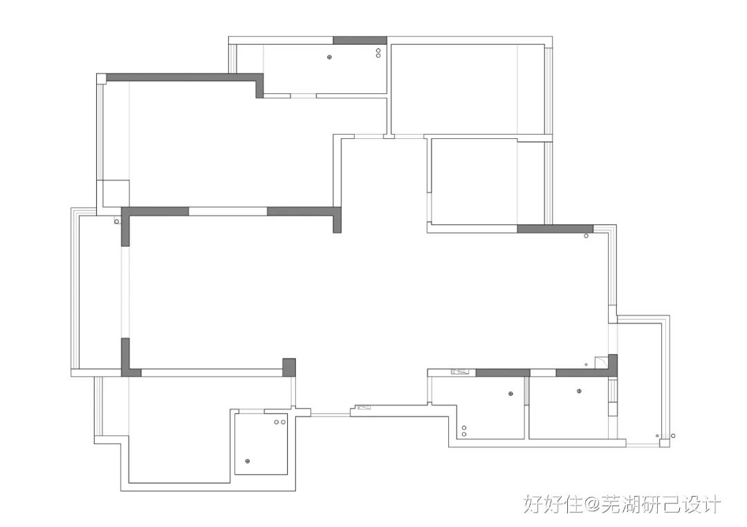 入户门正对次卧户型,长条户型进门对着次卧