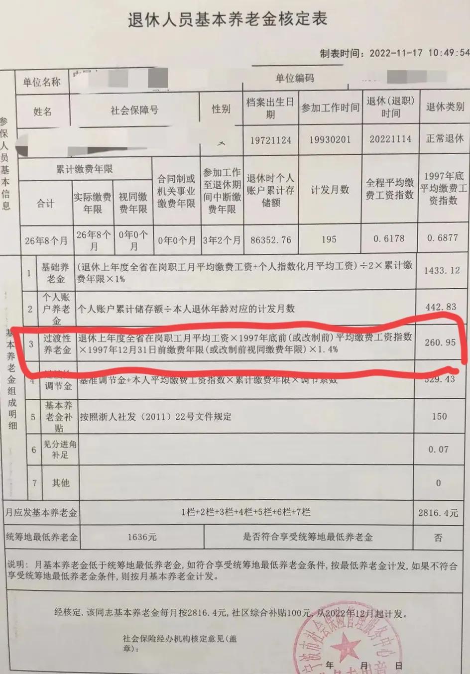 基本养老金核定表怎样解读,解读养老金核定表