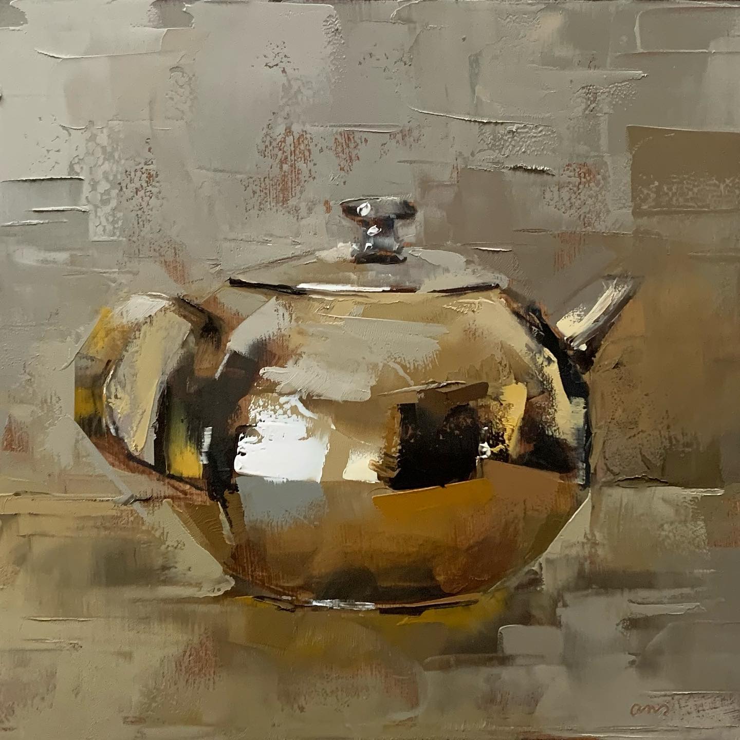 大色块静物油画,油画静物花卉色块