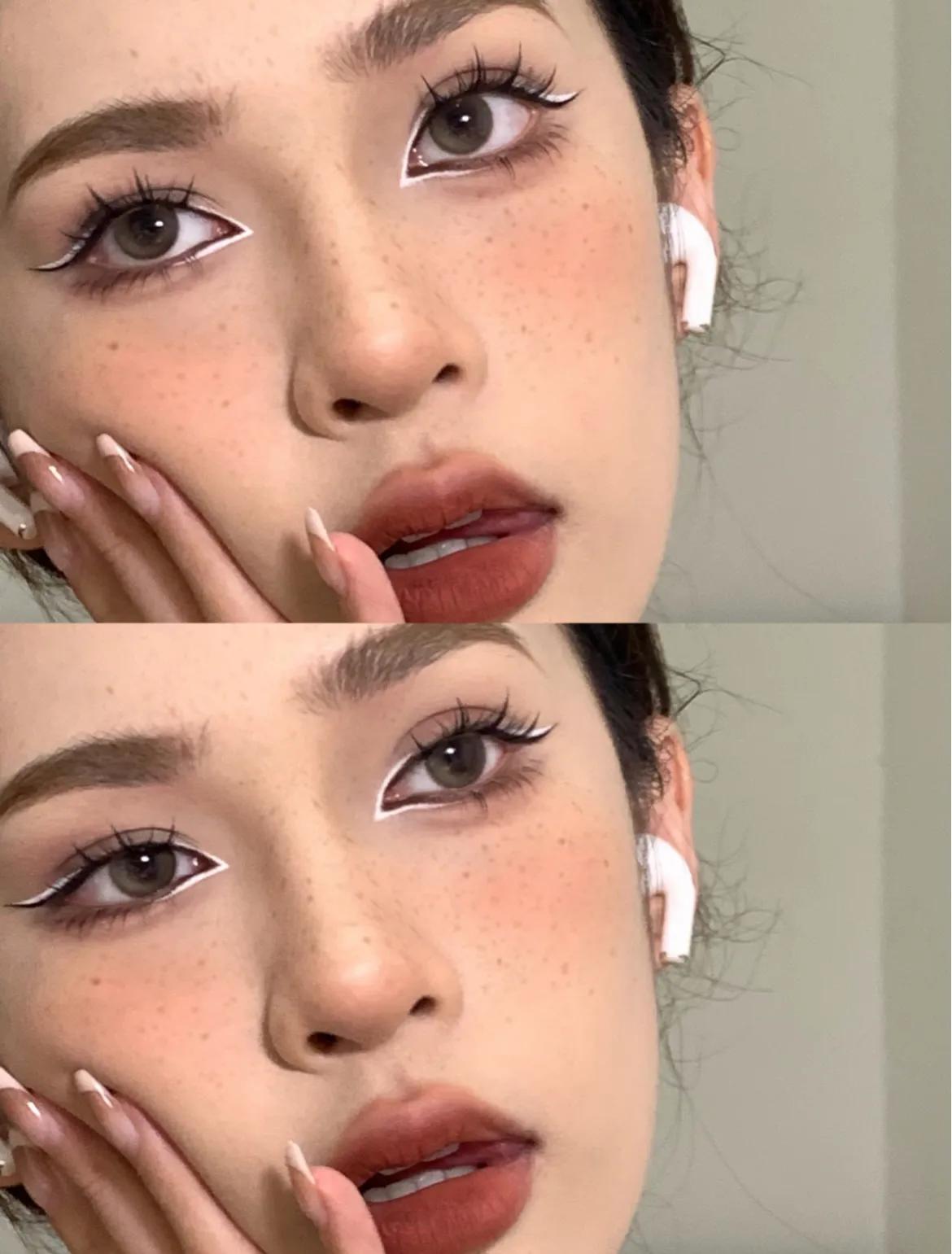 白眼线笔画法,珠光白眼线笔