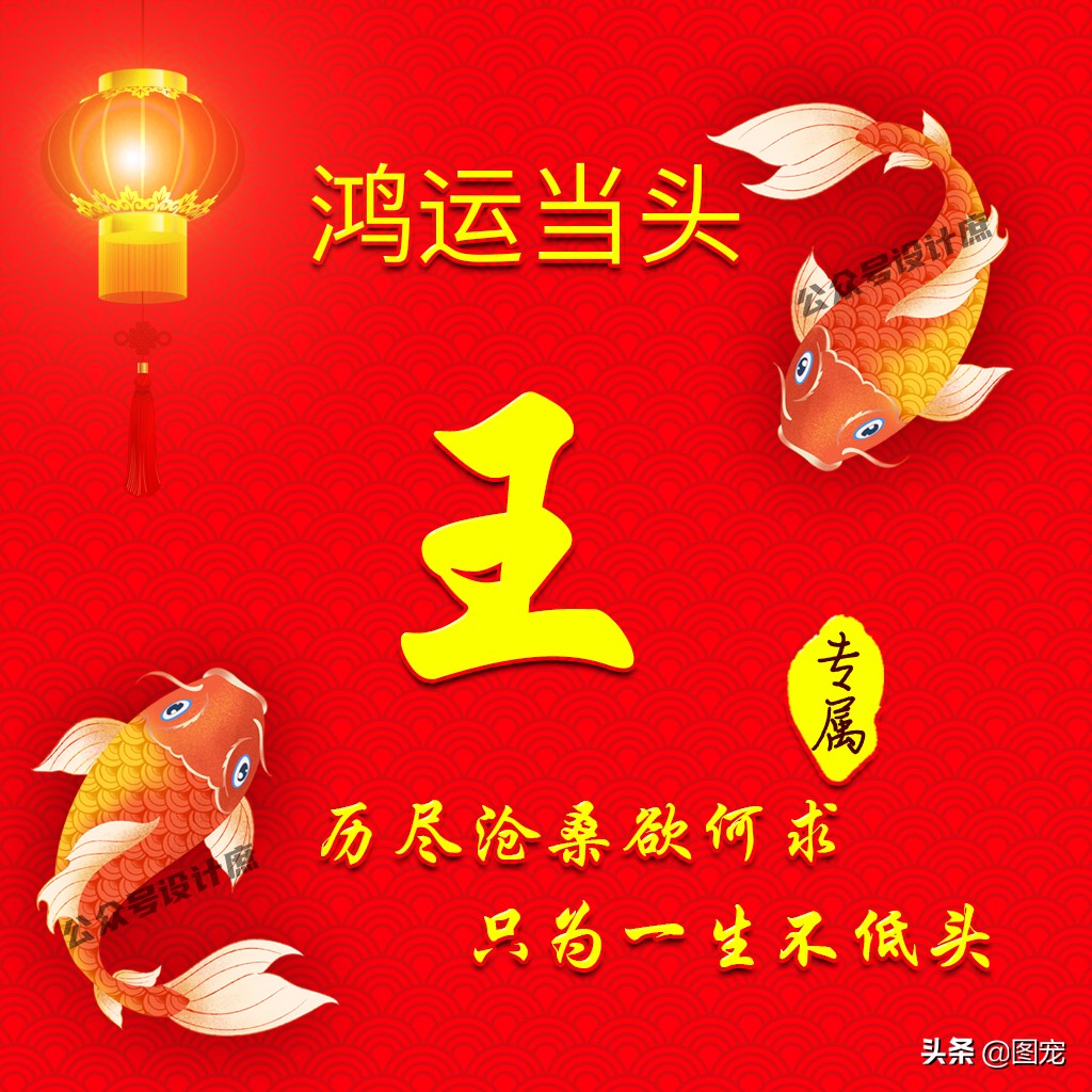 最火好看带字姓氏头像,姓氏头像大全鸿运当头