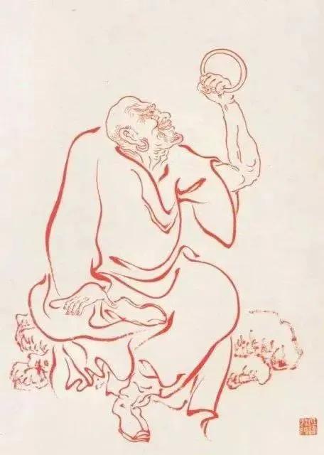 工笔白描罗汉图这线条美绝了,罗汉佛工笔白描图片