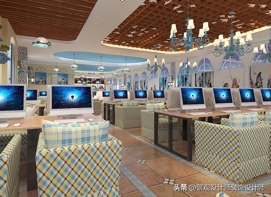 网咖网吧设计案例效果图,网吧设计效果图