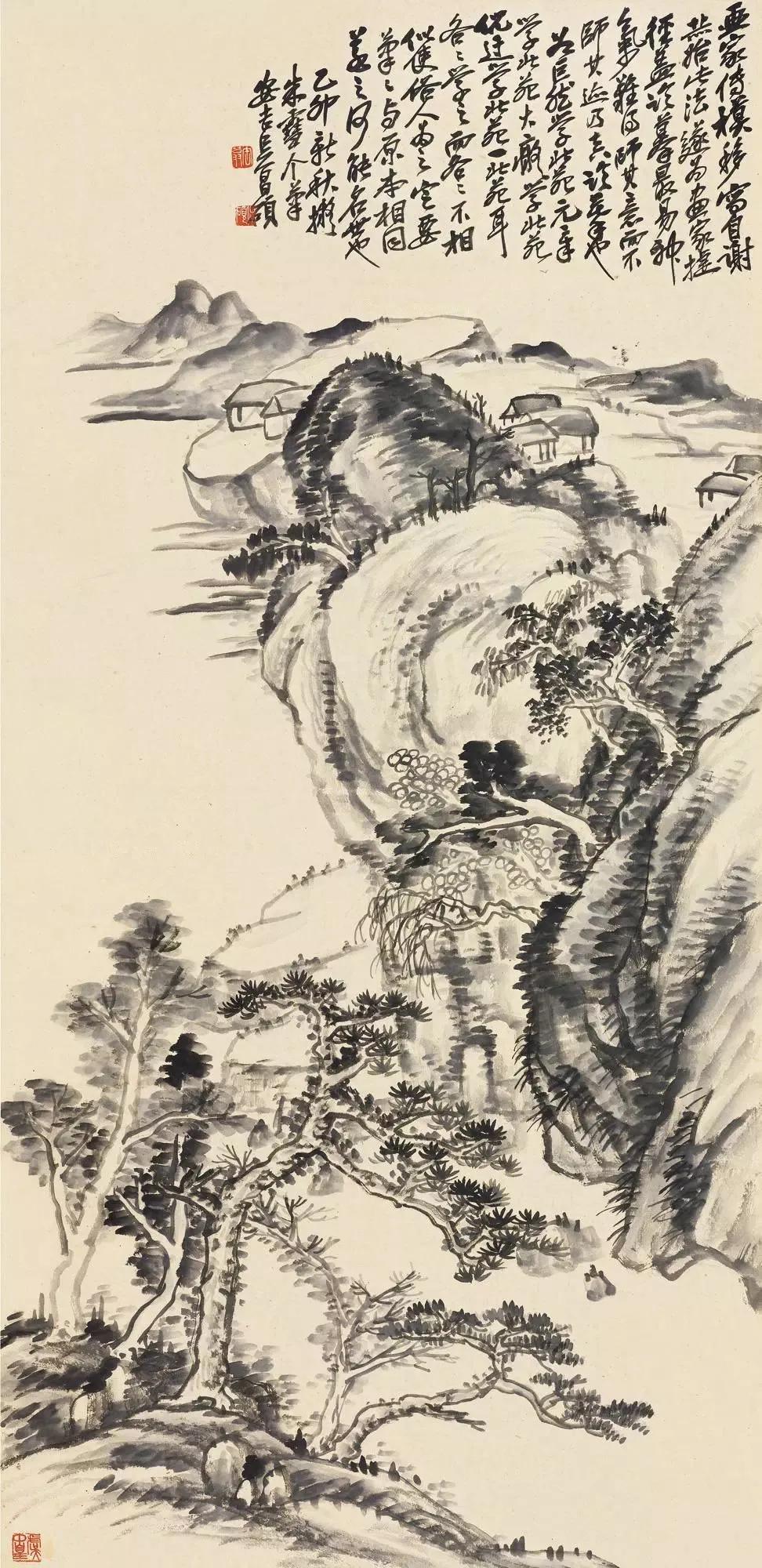 吴昌硕山水画入门教学视频,吴昌硕写意山水画作品欣赏