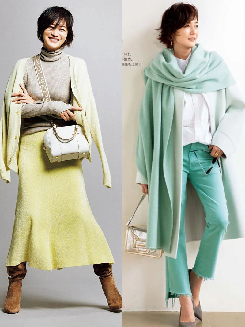 50多岁的日本模特富冈佳子,50岁日本女性富冈佳子冬季穿衣