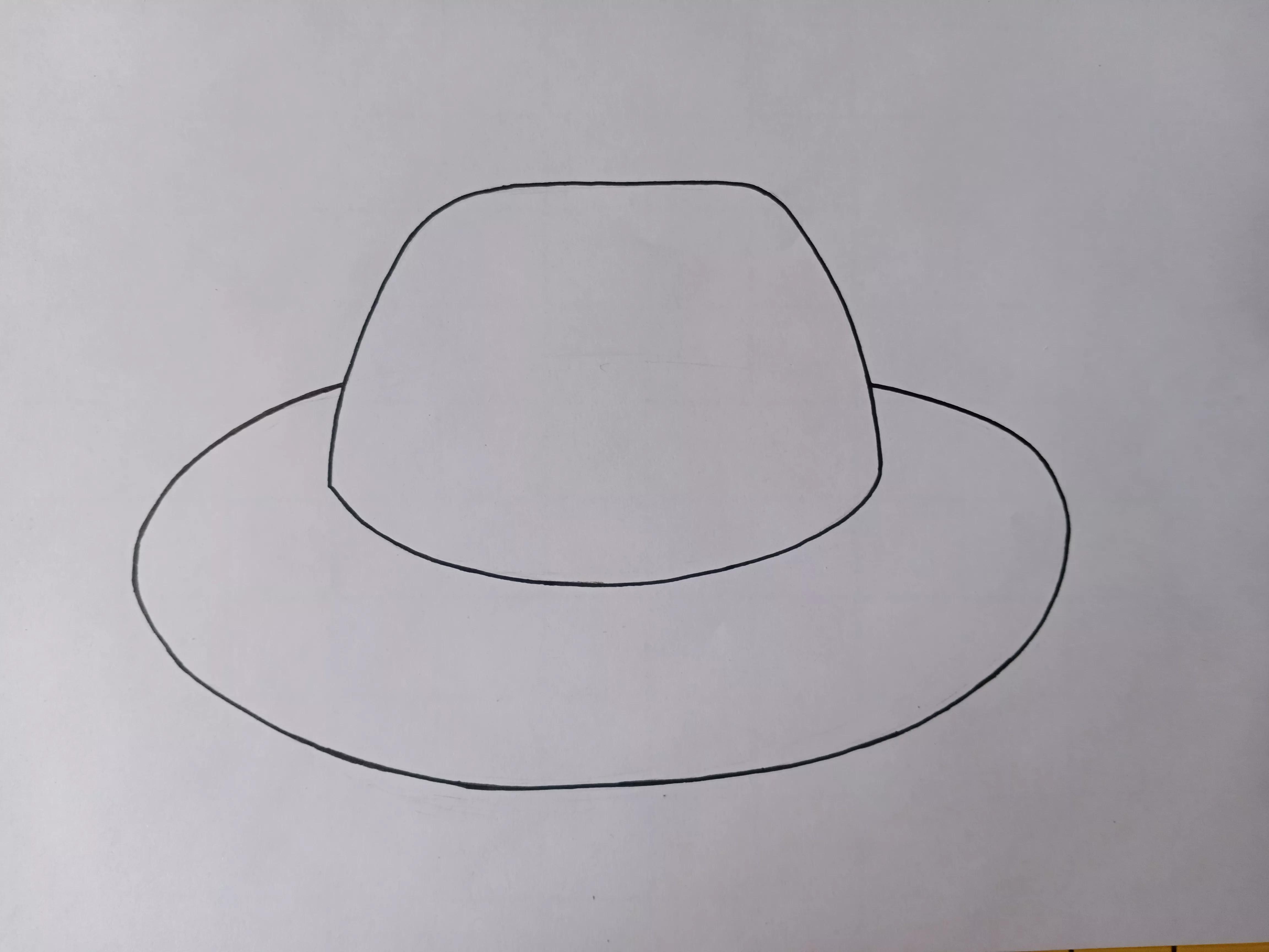 帽子线描创意画,帽子线描画装饰