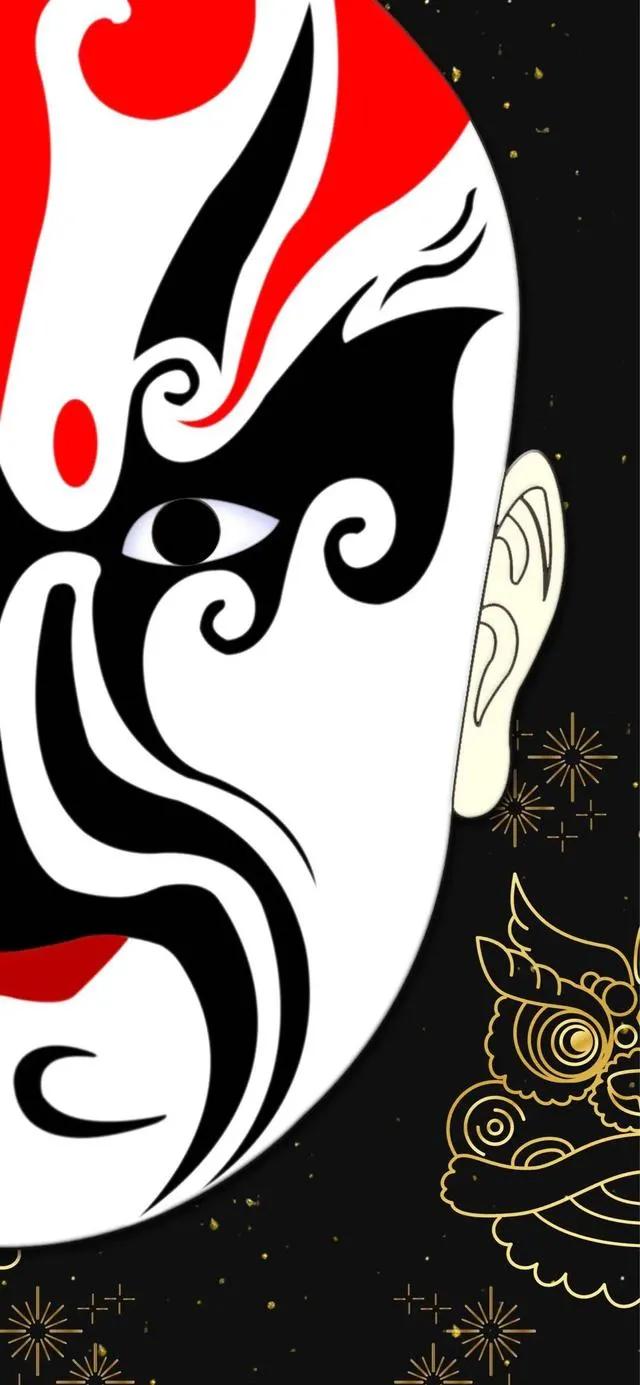 p30壁纸高清京剧脸谱,国潮京剧脸谱卡通壁纸