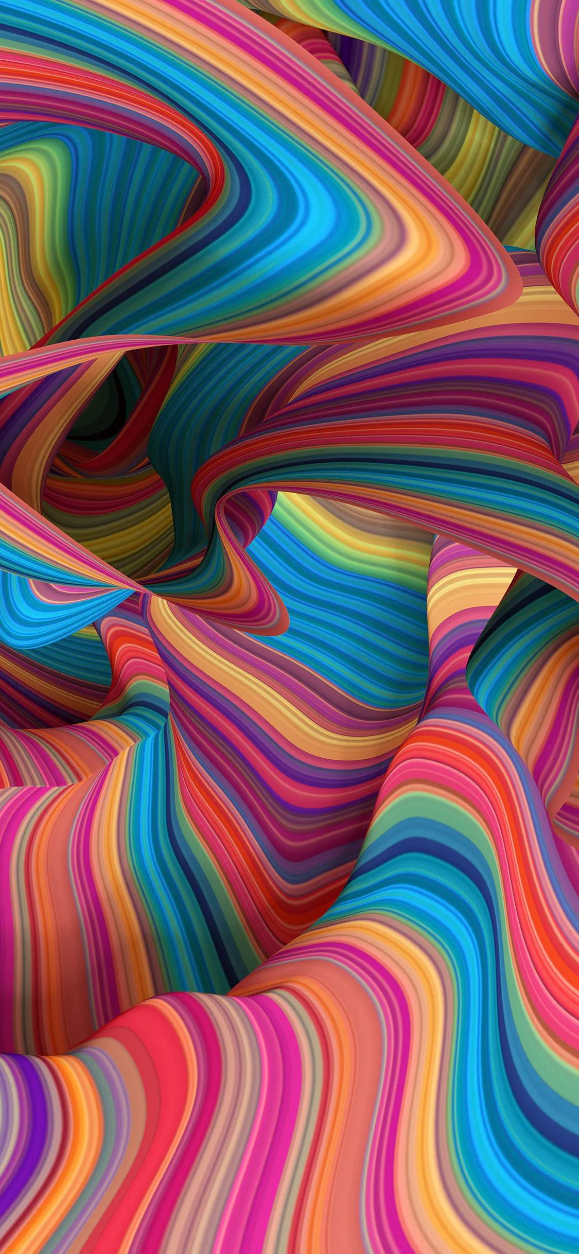 精美彩色上蓝下红壁纸,手机壁纸彩色粉末