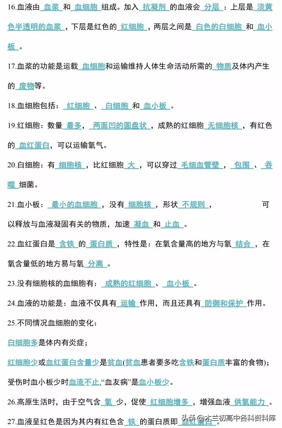 生物会考总复习知识要点,生物会考必背知识考点完整版