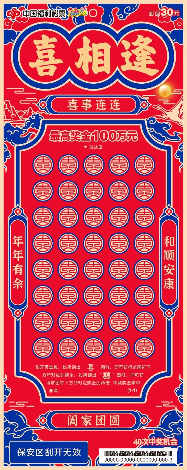 福彩新的快开游戏什么时候上市,福彩刮刮乐喜相逢一等奖有几个