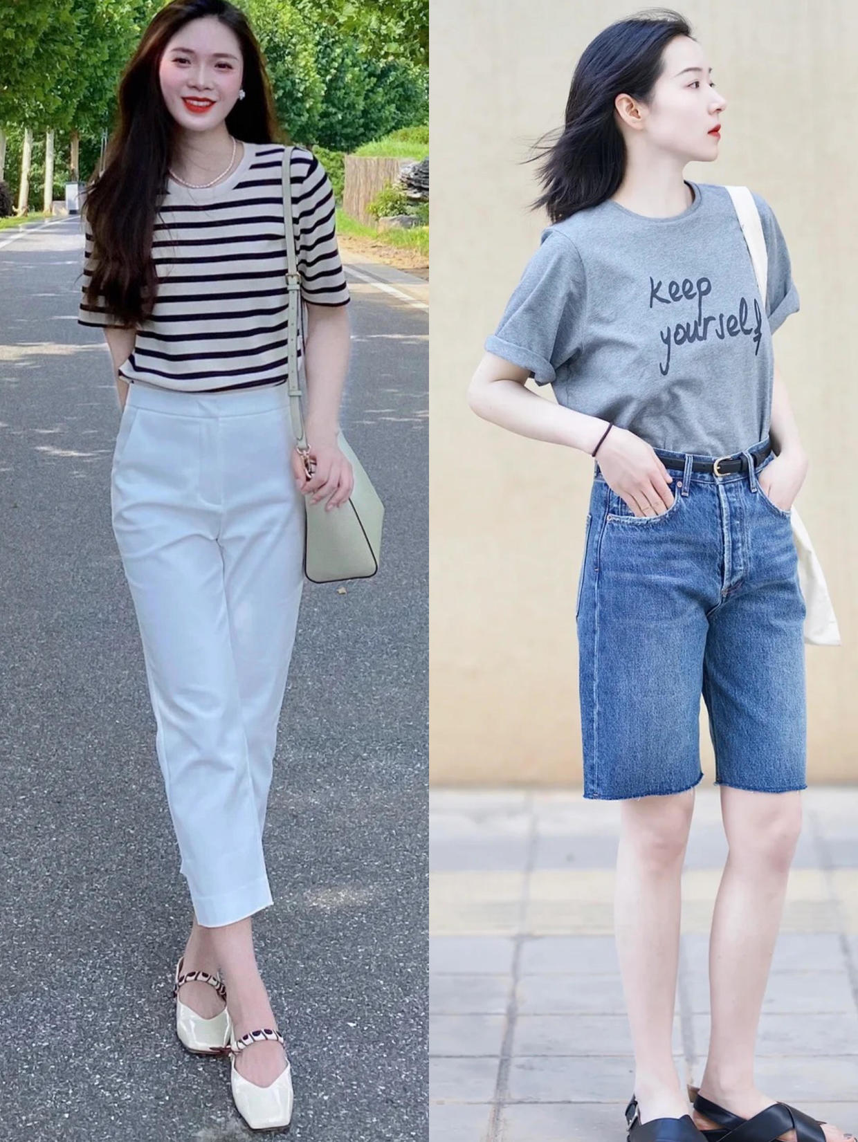 短牛仔裤半身裙怎么搭配好看,t恤裙搭配直筒牛仔裤