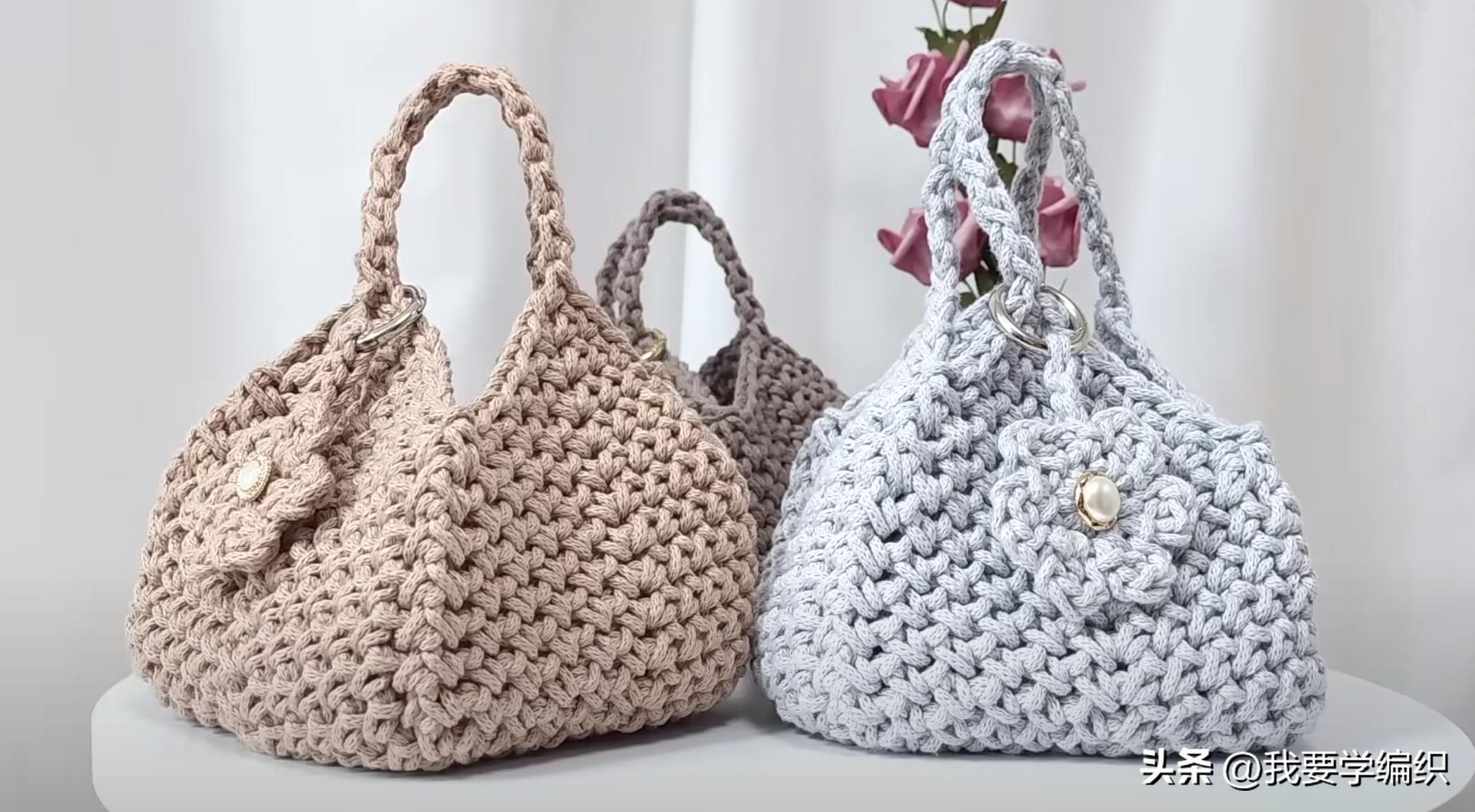 适合小姑娘提的手提包编织教程,小巧型编织包