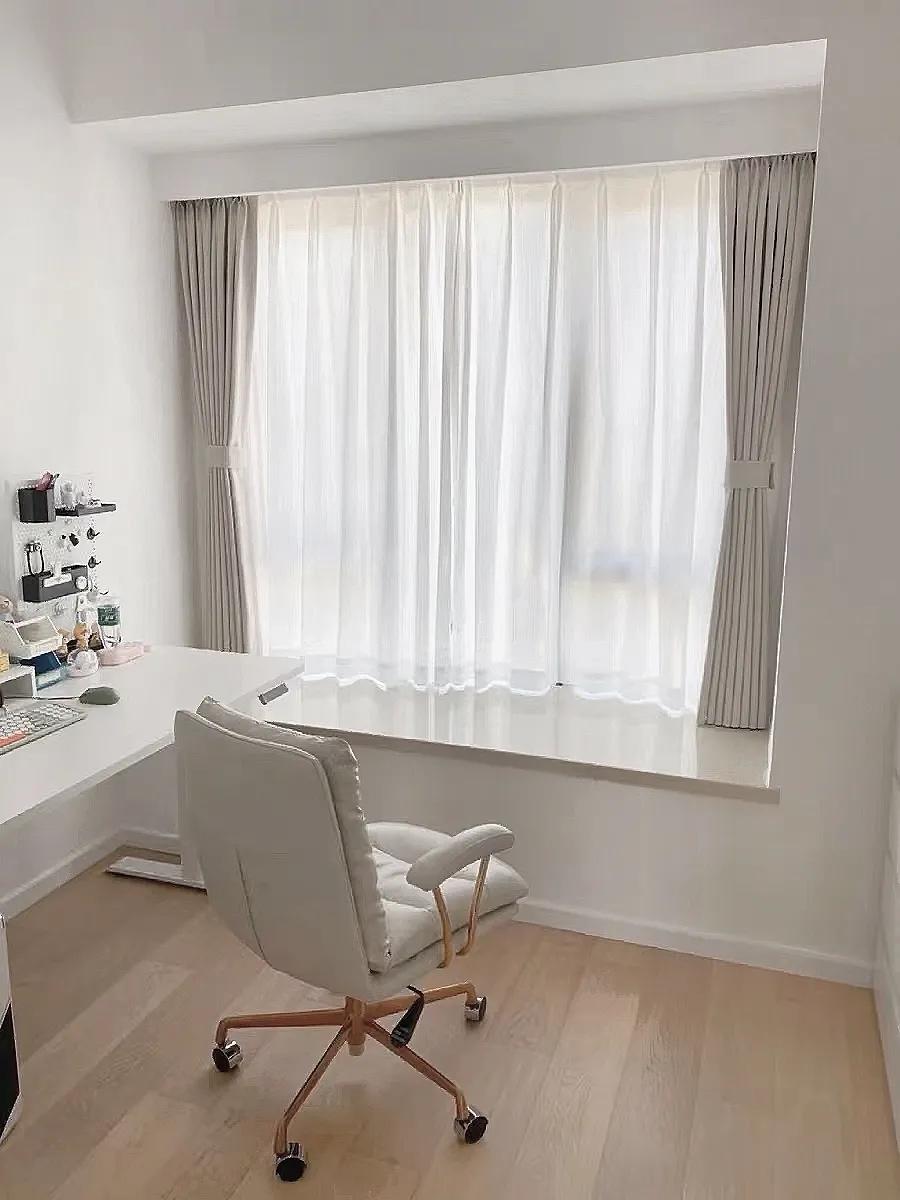 2米单片窗帘挂出来效果,怎么把窗帘挂在2个轨道上