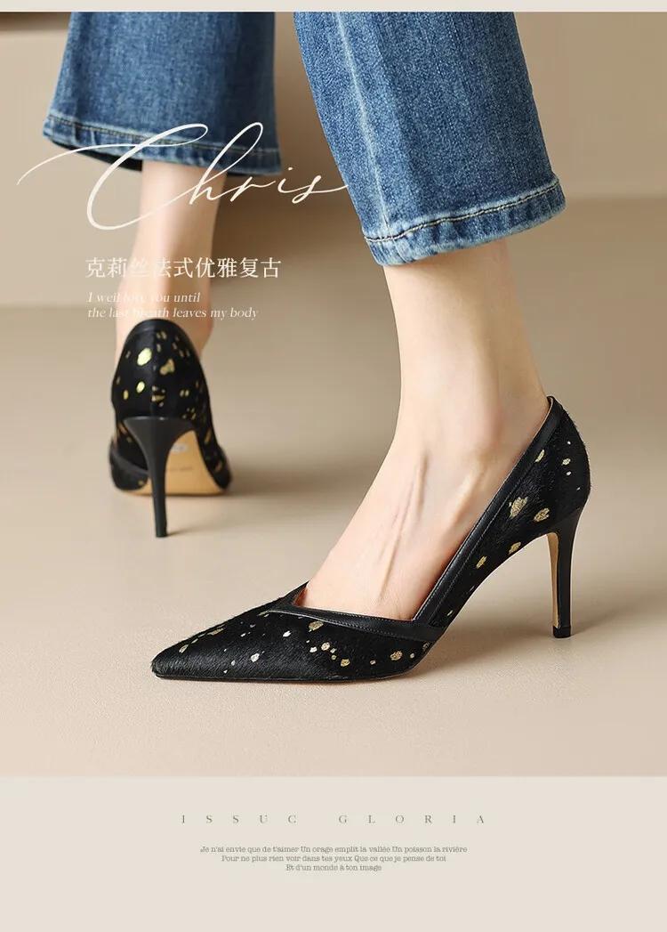 马毛豹纹高跟鞋,马海毛豹纹高跟鞋