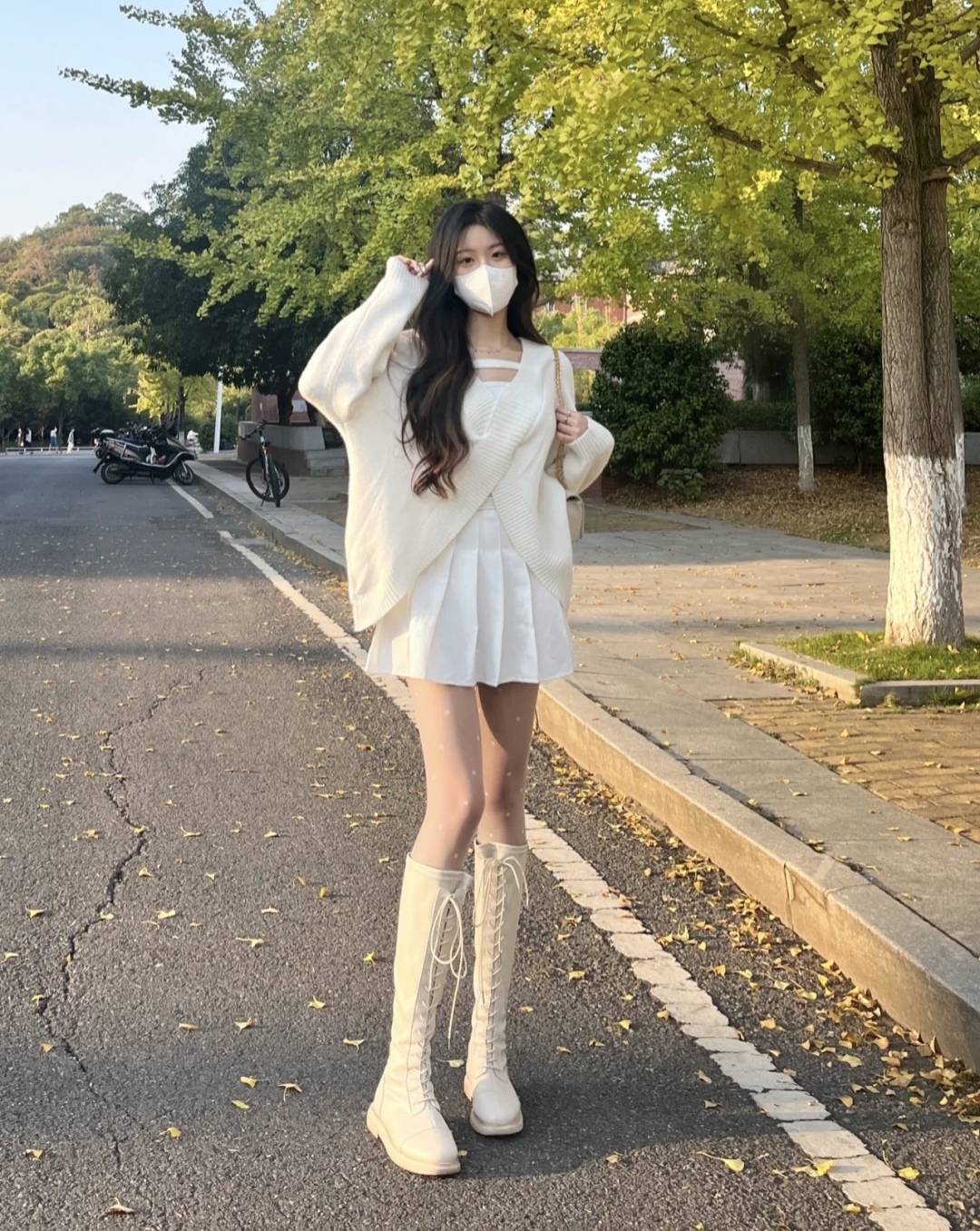 毛衣半身裙穿搭冬季图片,毛衣半身裙穿搭秋冬中长款维语版