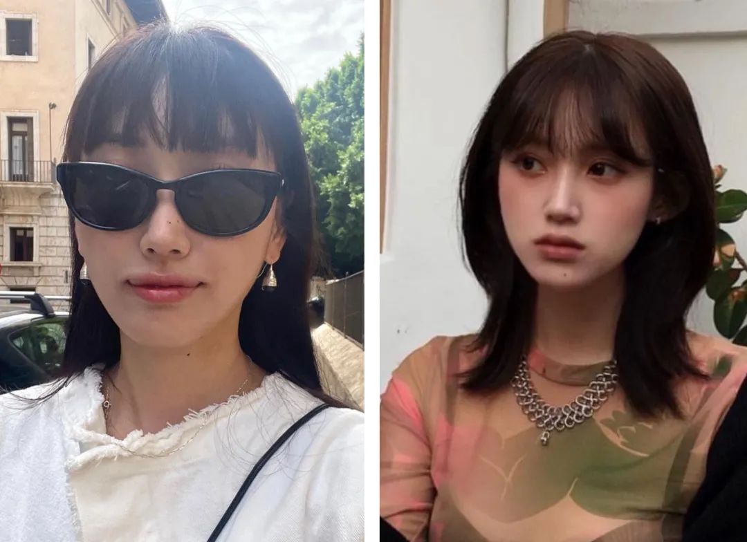 女生齐刘海和中分哪个更减龄,2021减龄最火发型齐刘海