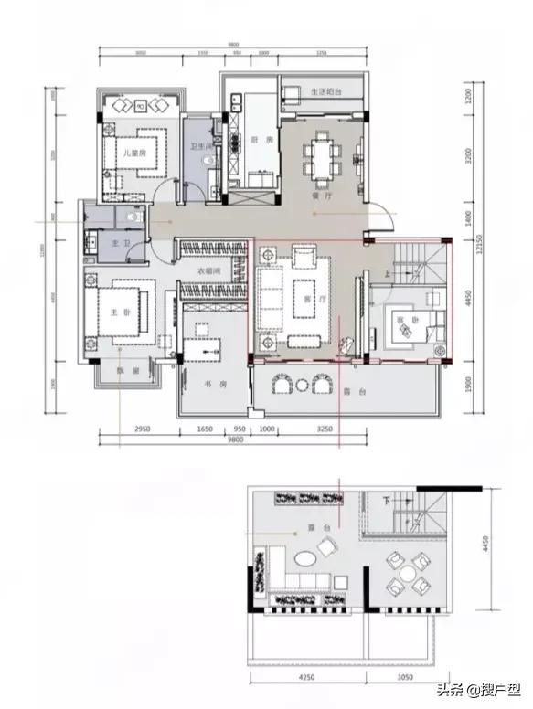 轻复式装修,顶级轻奢复式户型