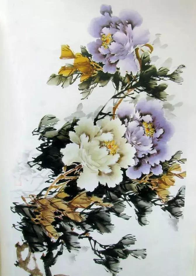 国画名家董萍写意牡丹作品精选,名家写意牡丹公鸡图片大全