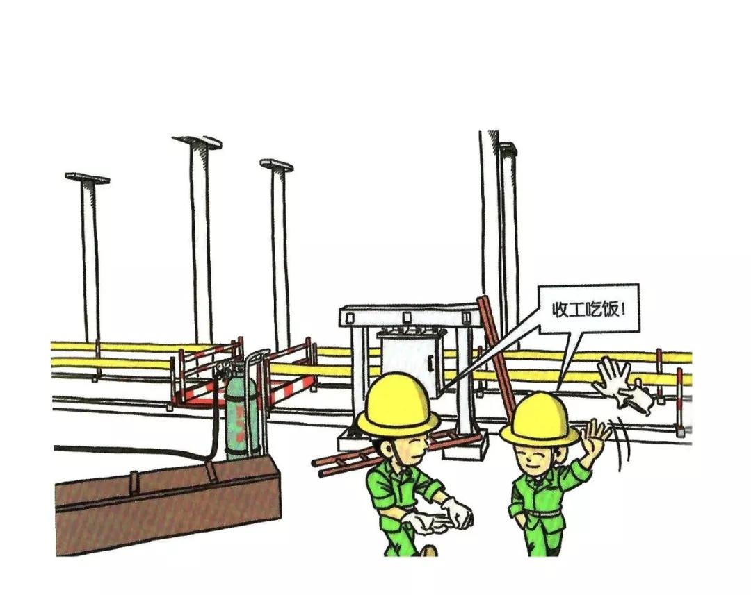 施工现场安全隐患漫画图,施工现场安全警示图片