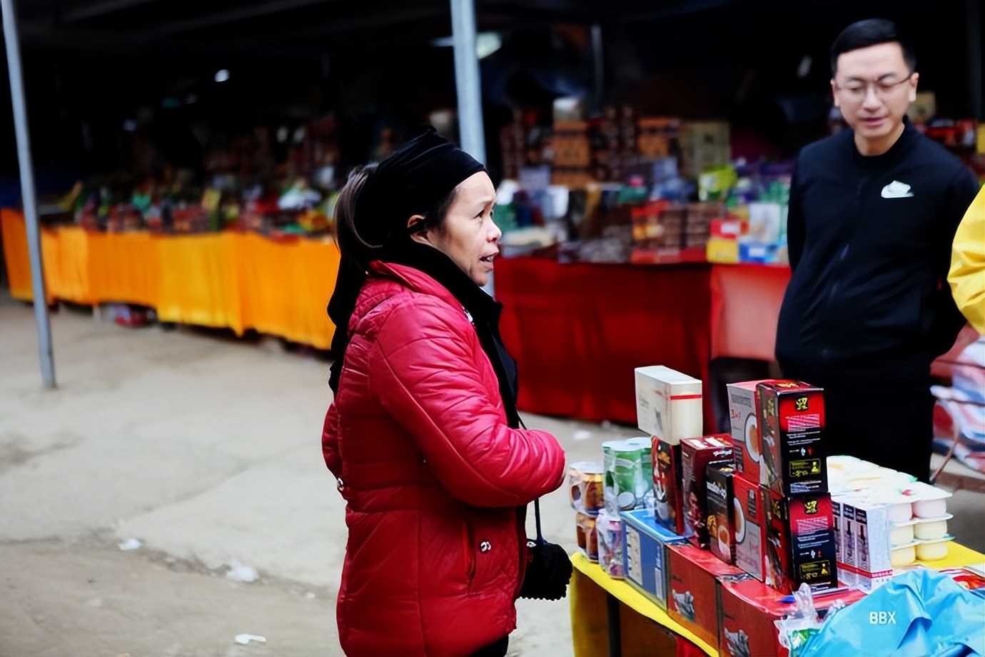 中越边境越南的露天集市,高平集市