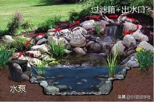 在自家院子造一个超级大的鱼塘,夫妻建造庭院鱼池小溪