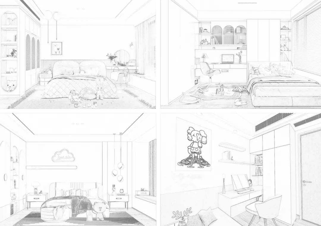 纯白加原木的儿童房风格设计,23年流行的儿童房设计