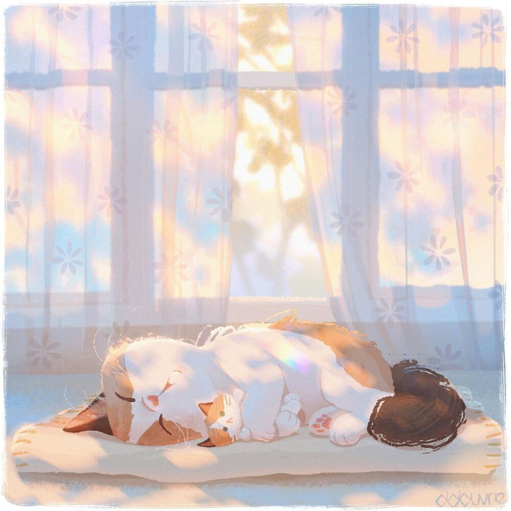 DDouvre插画|拟人化的小动物头像，治愈系猫咪肖像画系列