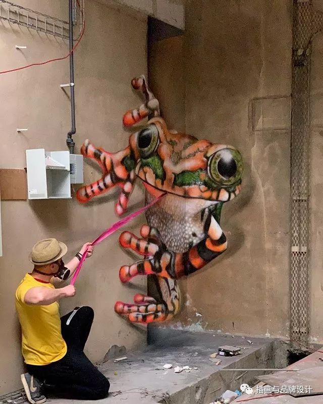 超震撼的墙绘,有视觉冲击感极简的墙绘