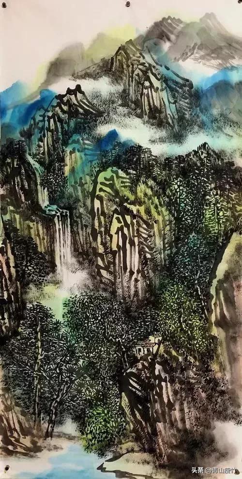 竖幅山水画图片大全精品,陈学良山水画精品欣赏40幅