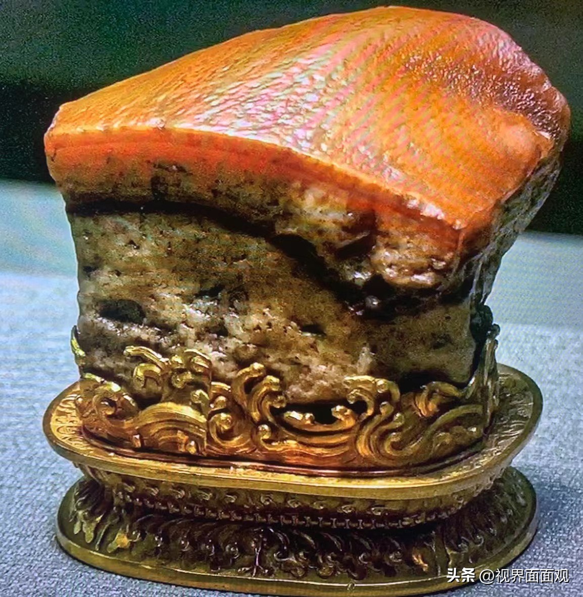 真实的五花肉石头,五花肉形状的石头