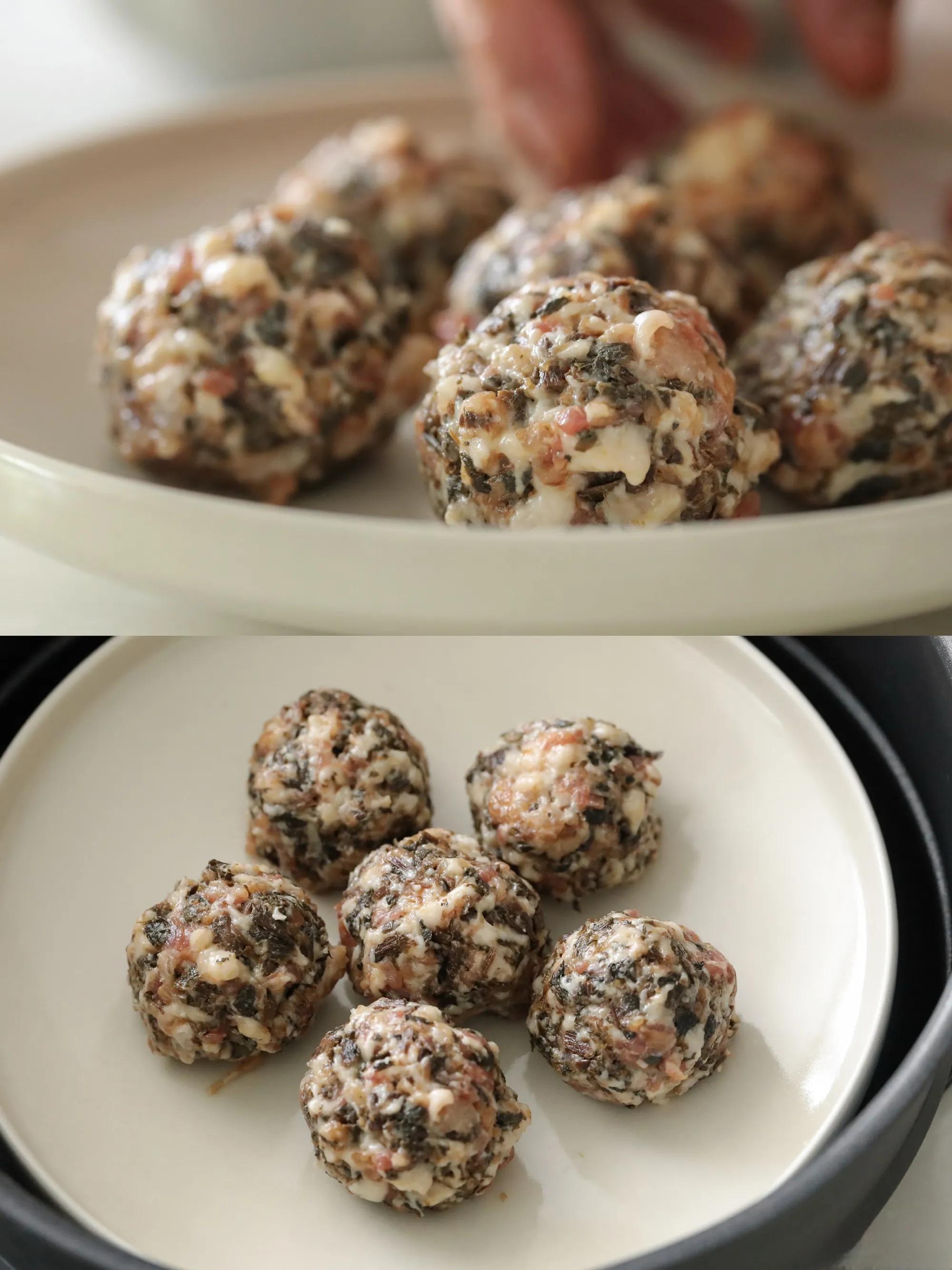 温州梅干菜丸子烧法,梅干菜肉丸家常做法