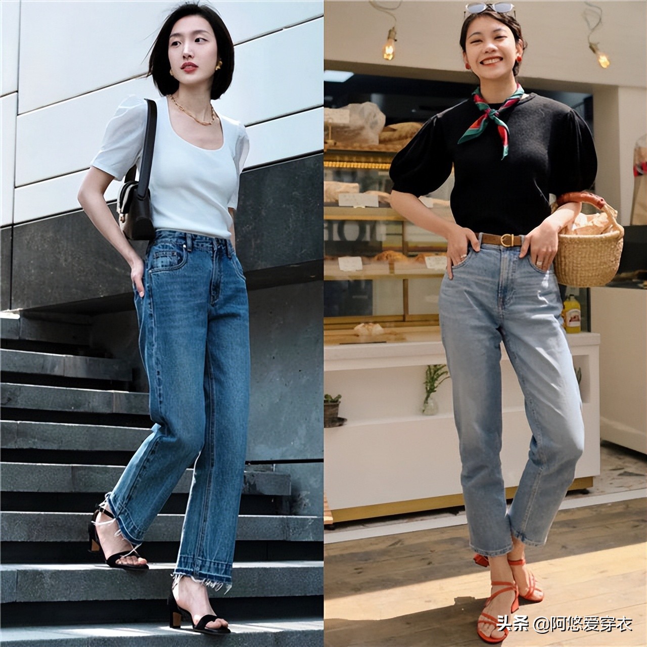 九分裤牛仔阔腿裤秋冬,显瘦阔腿裤推荐冬季九分裤