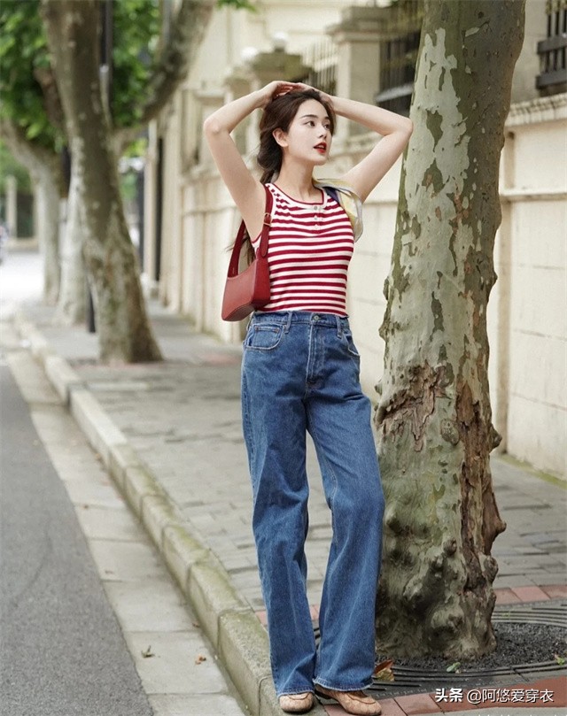 158微胖女生穿阔腿裤怎么搭配上衣,矮个子穿阔腿裤的最佳搭配