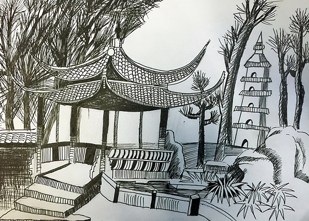 公园一角绘画儿童画,书画大赛里面的儿童画最好看