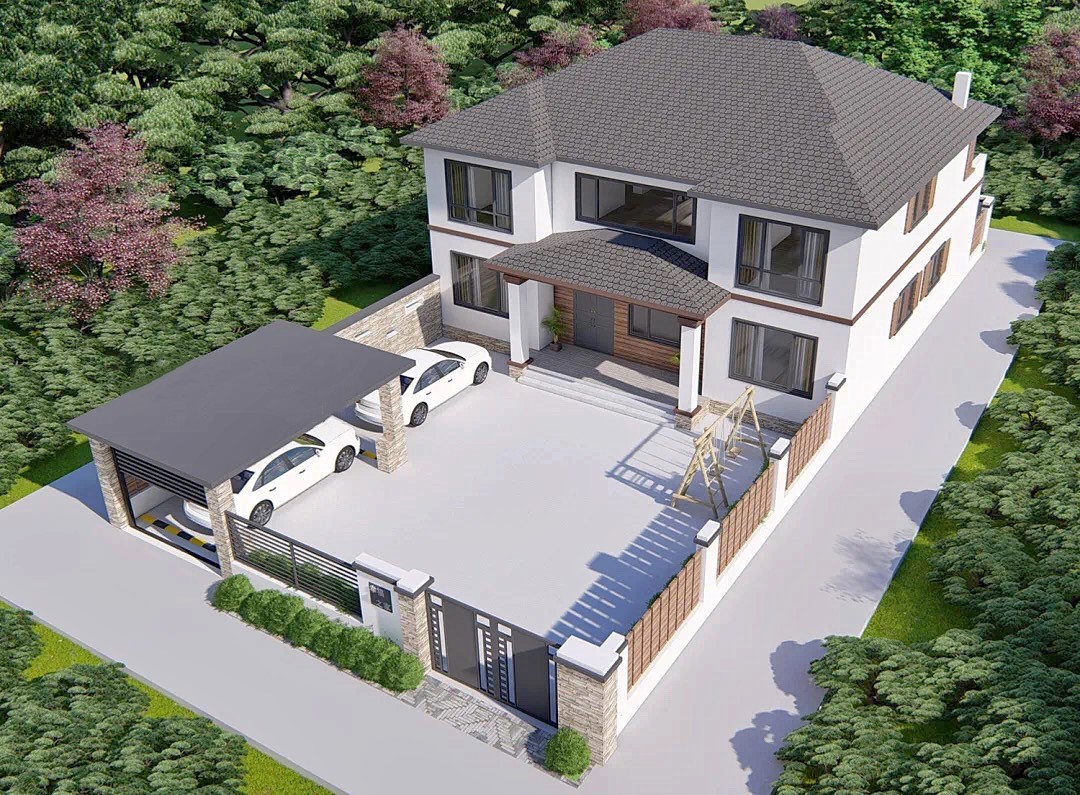 乡下二层小院图片东北农村别墅,简洁好看中式二层别墅小院