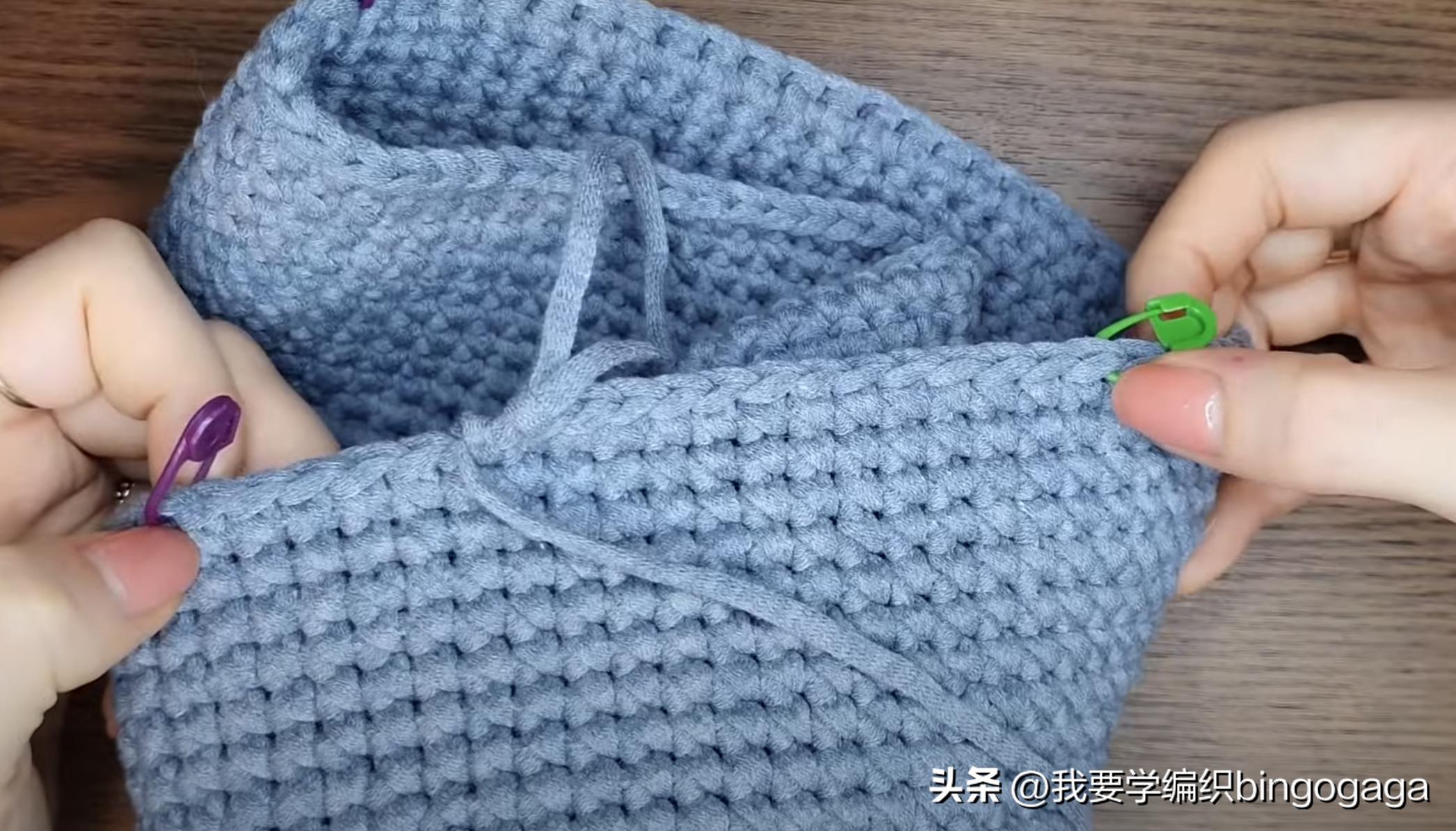 夏季包包钩织教程腋下包,钩包教程简单腋下包