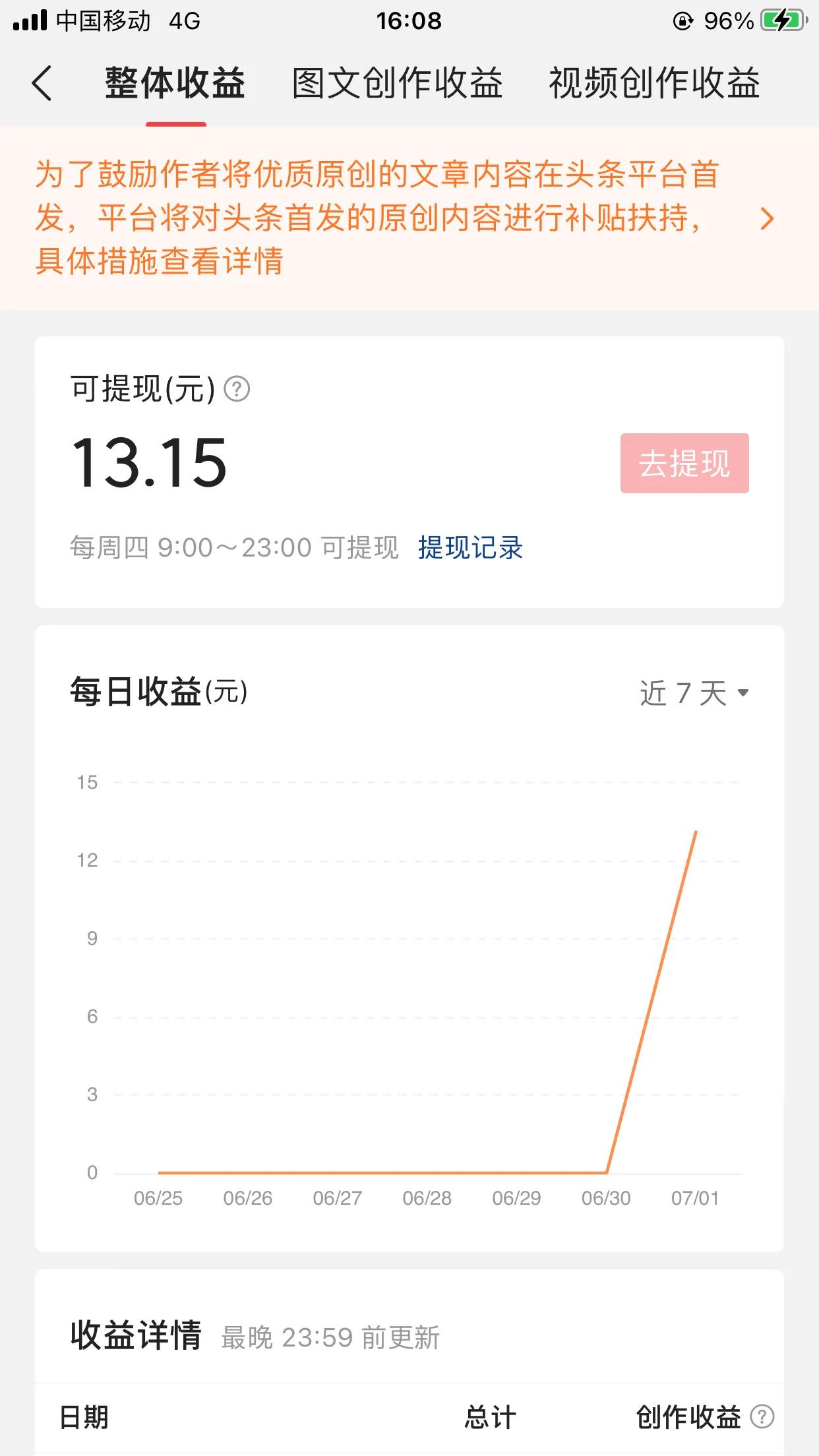 *今条头日**发文章赚钱啦……哈哈哈😺