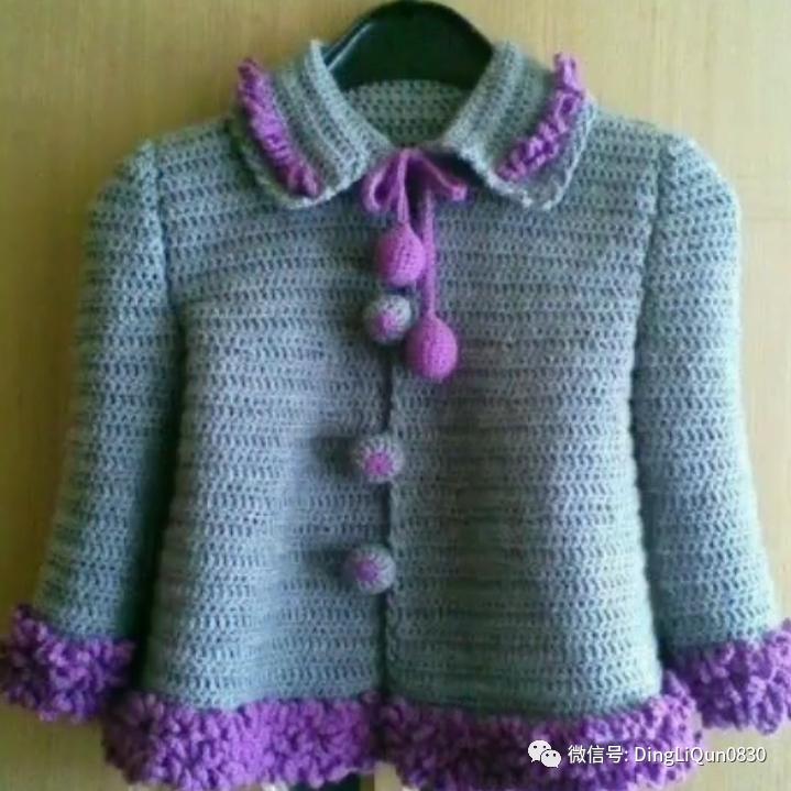 最新款女童开衫毛衣编织图片,针织洋气儿童毛衣