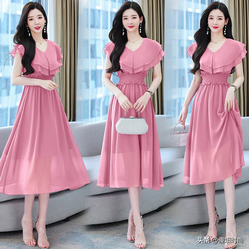 冬装甜美蝴蝶结气质显瘦连衣裙,气质翻领金丝绒显瘦蝴蝶结连衣裙